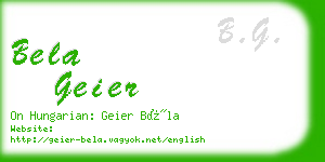 bela geier business card